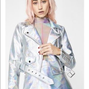 Current Mood Holographic Moto Jacket 👽